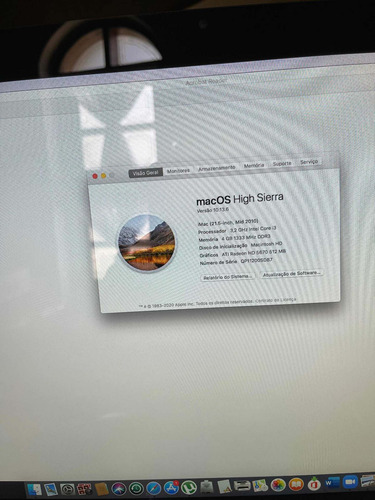 Computador I Mac Apple Versão 10.13.6