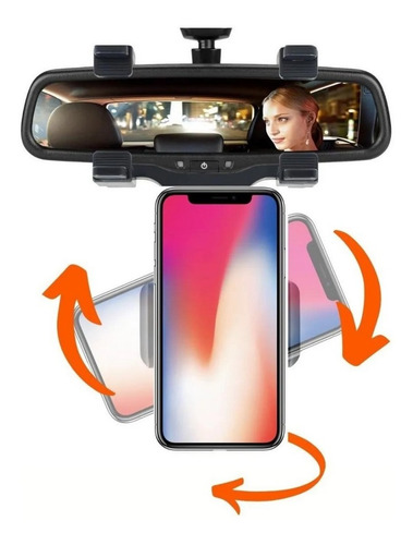 Imagen 4 de 10 de Soporte Base Retrovisor Telefono Ajustable 360 Universal New