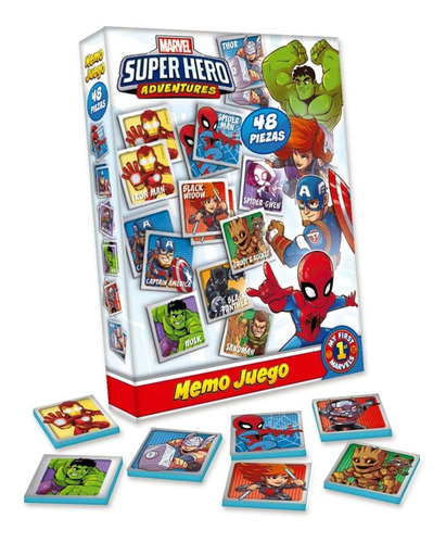 Memotest Juego De Memoria Avengers Marvel Heroes Aventura Ed