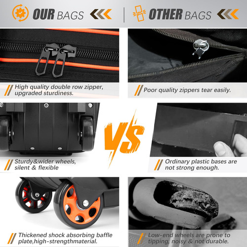 Bolsa De Bolos Con Ruedas Doble Bola Compartimento Grande