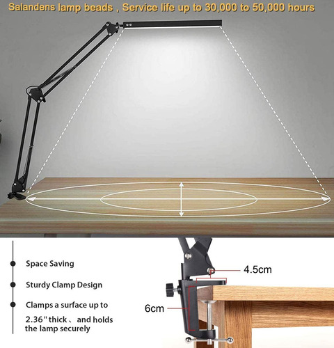 Lampara De Escritorio, Lampara De Mesa Con Brazo Flexible