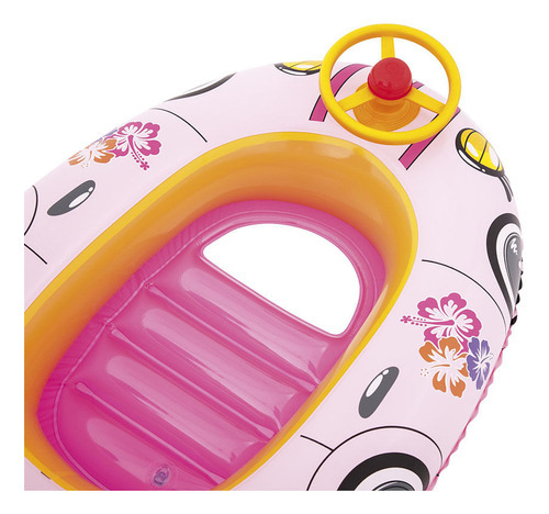 Boia Inflável Infantil Carro Bestway P/ Crianças Rosa