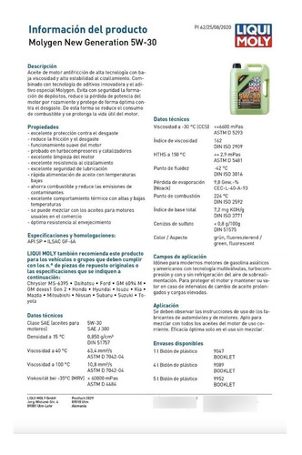 8l Liqui Moly Molygen New Generation 5w30 Api Sn (bencinero)