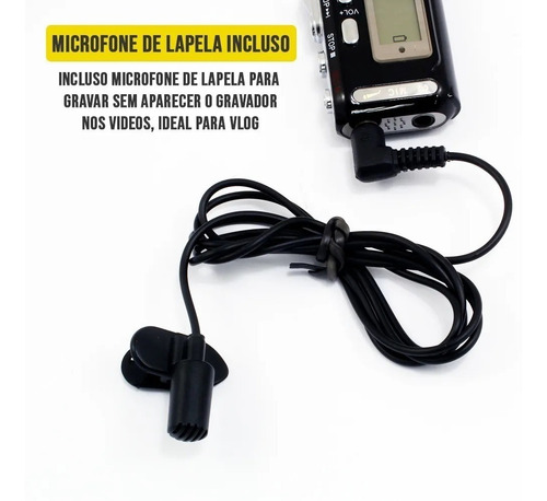 Gravador Espião Voz Faculdade + Mp3 Player Grava Até 24 Dias