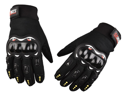 Q Articulaciones Protectoras Deportes Guantes Completo Negro