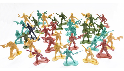 30 Soldados Boneco Militar Combate Brinquedo Plastico Mini
