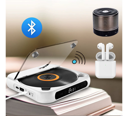 Cd Player Bluetooth Com Fones De Ouvido