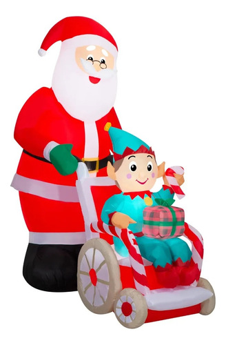 Muñeco Inflable Navidad Papá Noel Y Elfo