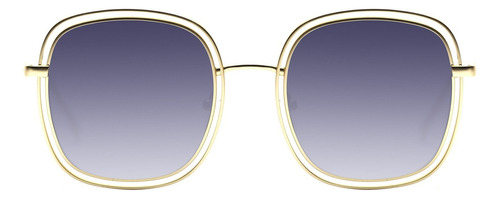 Óculos De Sol Feminino Nba Frame Banhado A Ouro Degradê Azul