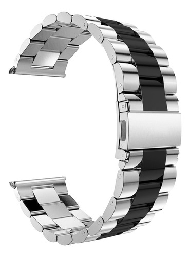 Pulseira De Aço Inox Para Smartwatch Series 6 7 8 9 Se Ultra Cor Prata Listra Preto