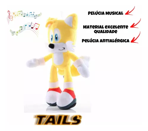 Boneco De Pelúcia Tails Filme Sonic Brinquedo Fofo
