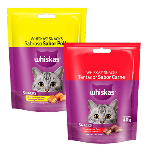 Snacks Para Gatos  Whiskas Sabor Carne O Pollo 40grs