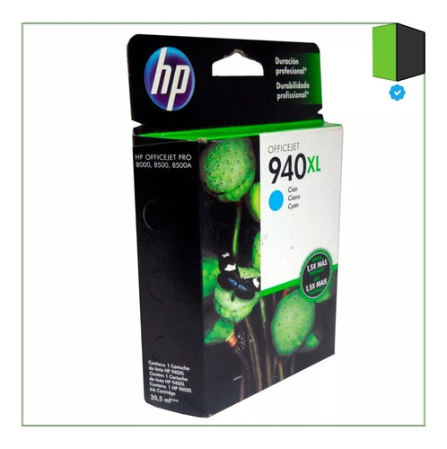 Imagen 2 de 3 de Cartucho Hp C4907al Cian (#940xl) Original