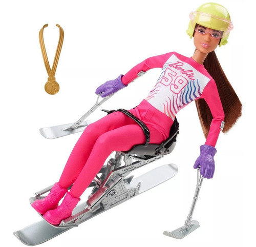 Imagem 2 de 7 de Barbie Winter Articulada Paraolimpica Alpine Alpinista 2021