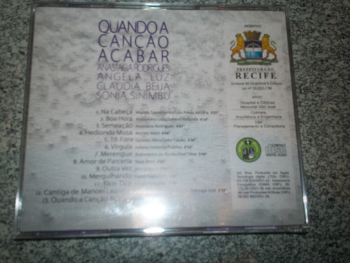 Cd - Quando A Cançao Acabar Com Cantoras Mpb De Recife
