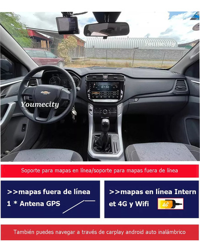 Auto Radio Estéreo Android Gps Carplay Bluetooth Pantalla Youmecity 4G Wifi USB Para Chevrolet S10 Max 2021-2024