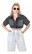 Comprar Blusa Corta Ajustable Sexy De Moda Casual Manga Corta Fresca