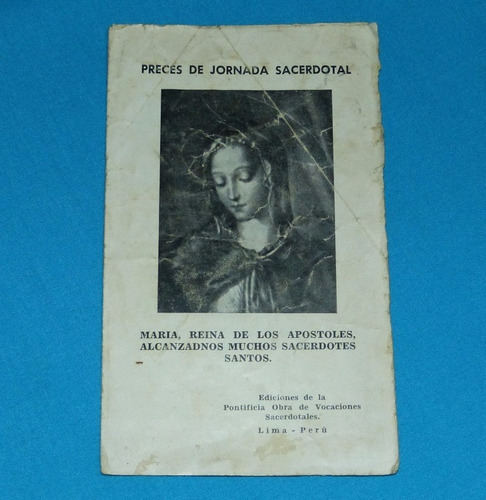 Antigua Oración Preces Jornada Sacerdotal Virgen María 1956