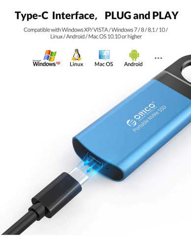 Orico 1t Mini M.2 Nvme Disco Duro Externo De Estado Sólido
