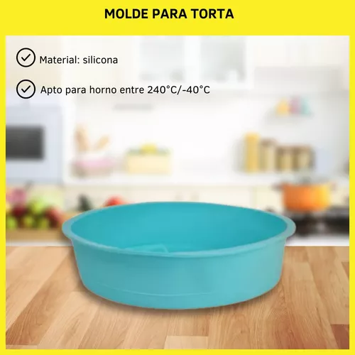 Molde Silicona Redondo Torta Pan Bizcochuelo Apto Para Horno