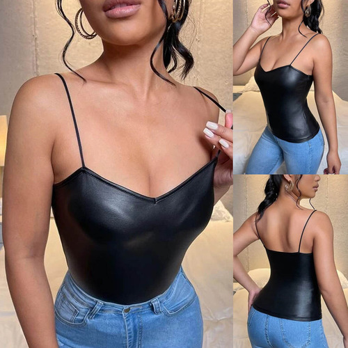 Camisoles De Piel Delgada Con Cuello En V Para Mujer, Club N
