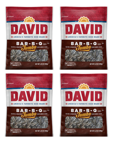  4pz David  Semilla De Girasol Sabor Bar Bq 149gr.  Imp.