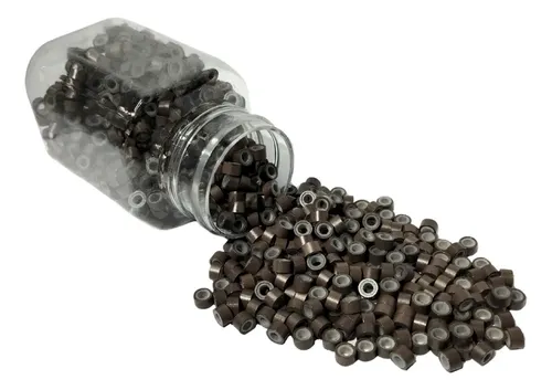 Haarverlängerungsperlen Mit Silikon – 5 Mm, Schwarz, 1000 Stück, Für Micro-Ring-Methode