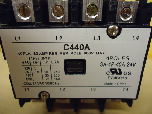 Packard C440a 40 Amp 24 Vac 4-pole Definite Purpose Cont Yyn