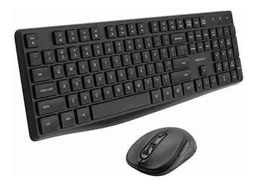 Macally Teclado Y Mouse Inalámbrico 2.4g Tamaño Completo Color del mouse Negro Color del teclado Black