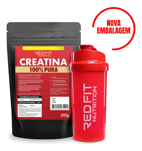 Suplemento Em Pó Red Fit Nutrition Creatina Pura 500g