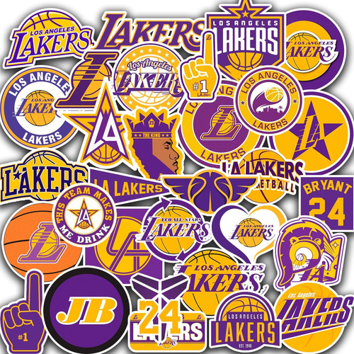 35 Pcs Angeles Vinilo Lakers Baloncesto Estrella Pegati...