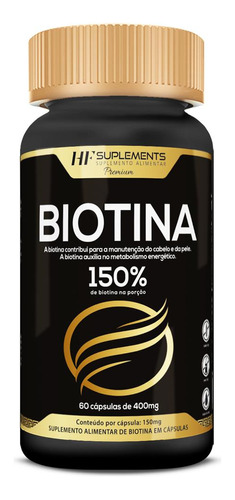Biotina 150% Premium 400mg 60caps Hf Suplements
