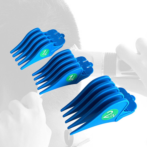 X 3 Unids / Set Peines De Límite De Cortapelos De Azul