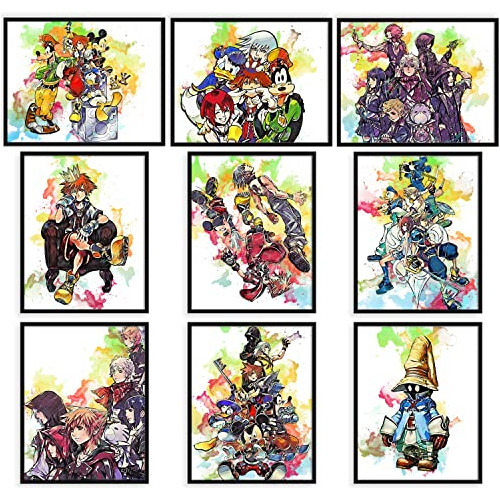 - Disney Kingdom Hearts Poster Watercolor Prints , Unfr...