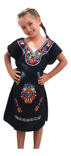 Vestido bordado mexicano para niña sale