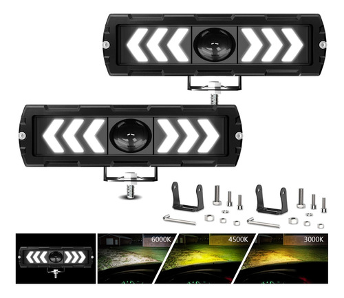 Par Faros De Lupa 120w Doble Color Spot Luz Para Auto Moto