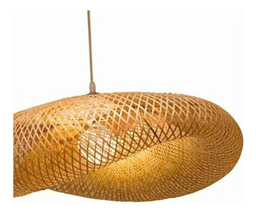 * Lámpara Colgante Led Bamboo Weaving Candel Retro