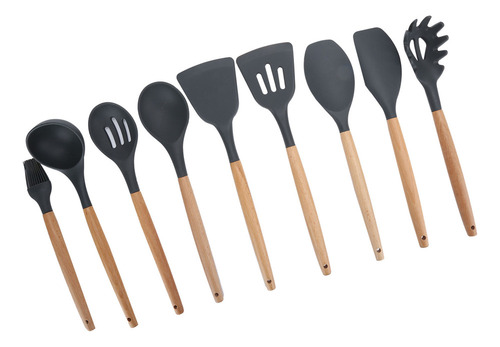 Juego De Utensilios De Cocina De Silicona, 9 Piezas, Antiadh