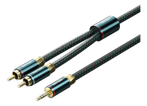 Cable Audio 3.5mm A 2rca Alta Calidad Verde 50cm Vention 