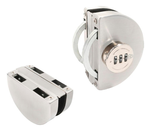 Cerradura Para Puerta De Vidrio Blindex C/combinación Inomax Color Plateado