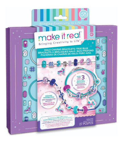 Set De Pulseras Make It Real Con Dijes True Blue