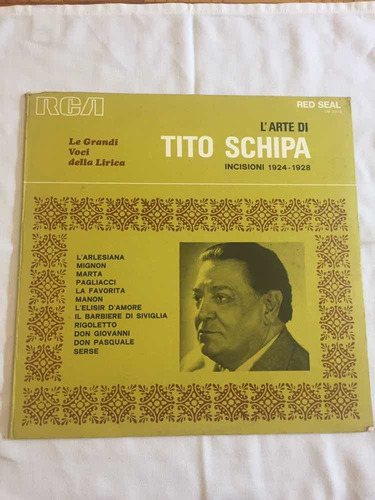 Tito Schipa Larte Di Disco Vinilo Lp Rca Red Seal