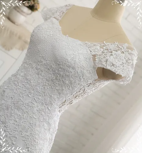 Lind ssimo Vestido Noiva Semi Sereia Safhiras Renda Chiffon
