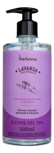 Gel de alcohol al 70% con aceite esencial de lavanda, 500 ml - Via Aroma