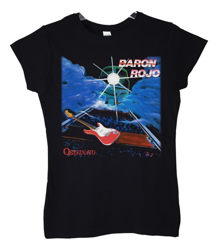 Polera Mujer Baron Rojo Obstinato Metal Abominatron