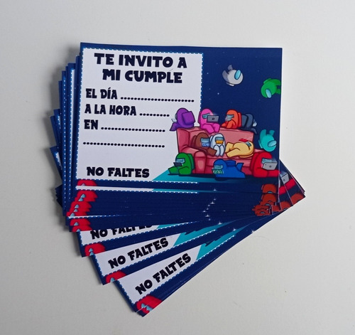 Tarjetitas Among Us Cumpleaños Invitaciones