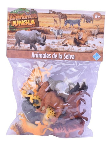 Imagen 2 de 6 de Animales Muñecos De La Selva X 12 Animalitos El Duende Azul