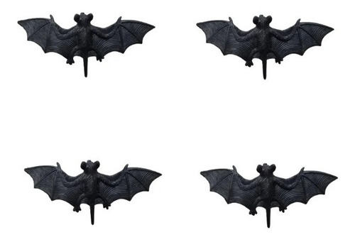 Set Murciélagos De Plástico X 4 Unidades Halloween
