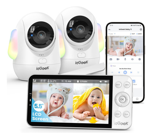 Monitor para bebés ieGeek Baby 5 blanco con cámara