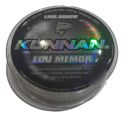 Nylon Tanza Kunnan Lou Memor Monofilamento 0.55mm X 200 M Color Blanco